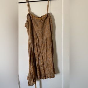 American Eagle Outfitters Dark orange flower MIDI dress